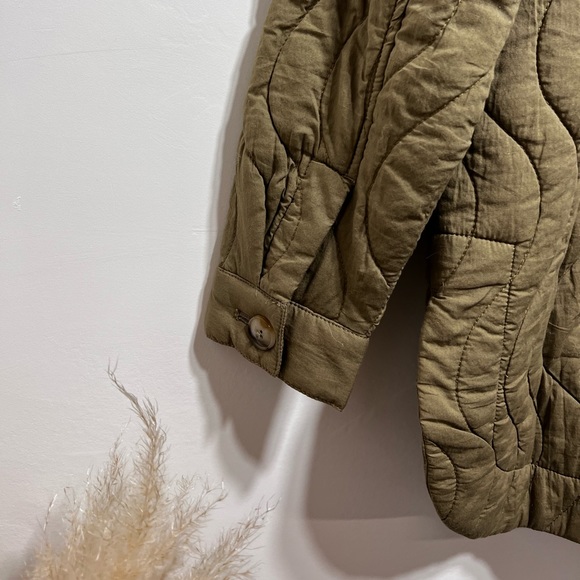 Madewell Quilted Belrose Shirt-Jacket Size XS in Military Green - Picture 7 of 9